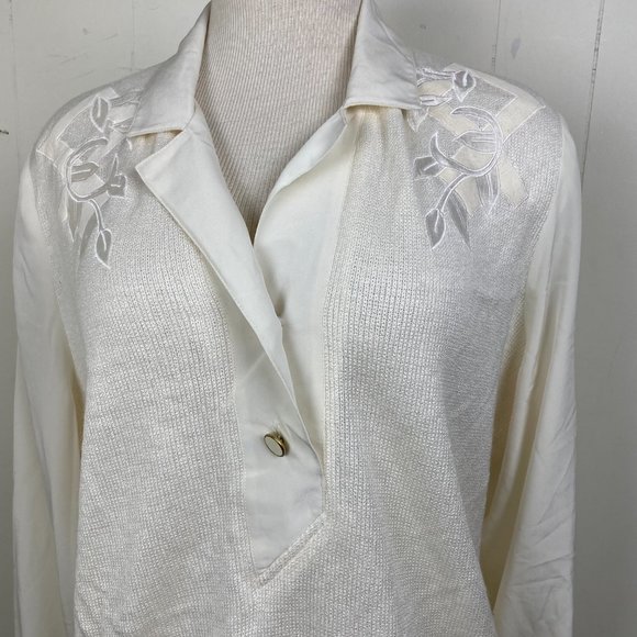 Vintage Philippe Marques Cream Embroidered Sweater - Picture 2 of 6